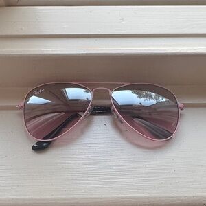 Ray-Ban Pink Metal Aviator Sunglasses